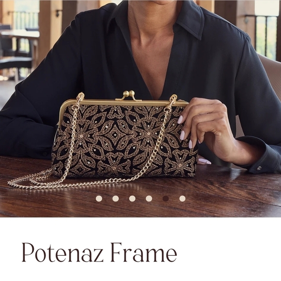 Patricia Nash Black and Gold Floral Clutch - Picture 5 of 12